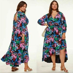 Anthropologie Maeve Ruched  Floral Maxi Dress
